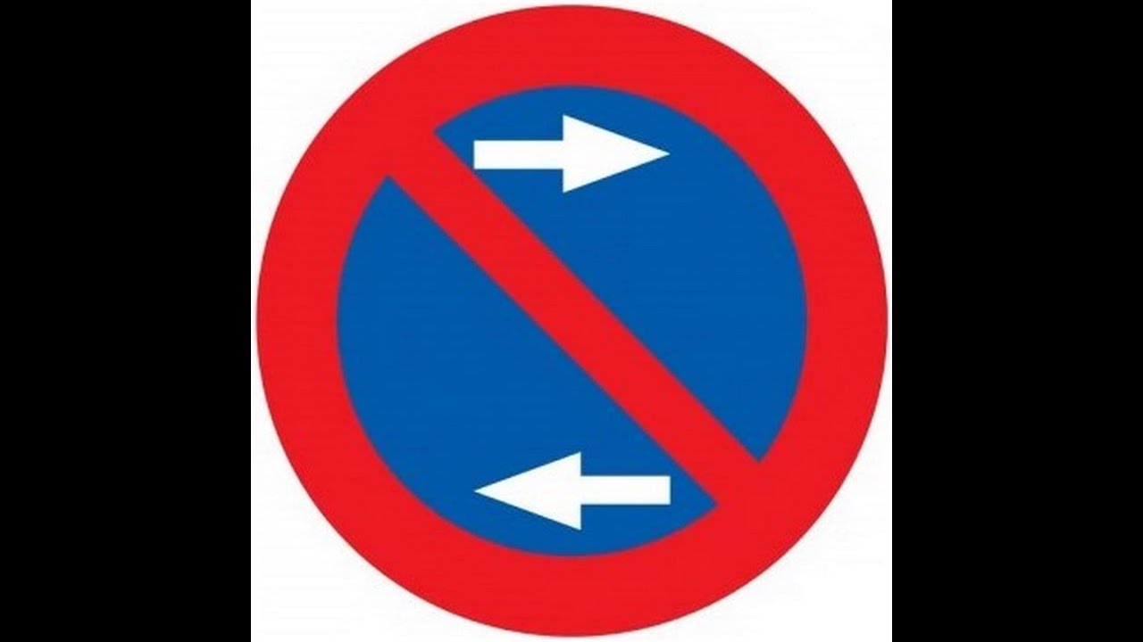 señal de prohibido estacionar con flecha