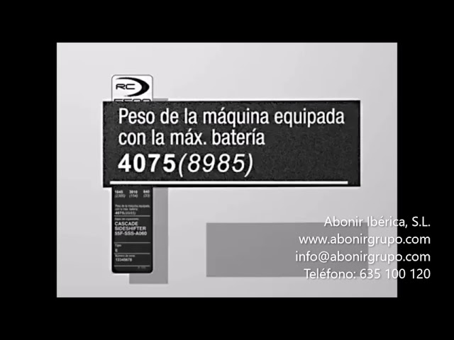 la placa de carga de una carretilla elevadora indica